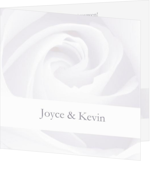 Klassieke en Traditionele trouwkaarten - trouwkaart grey rose with white wedding20
