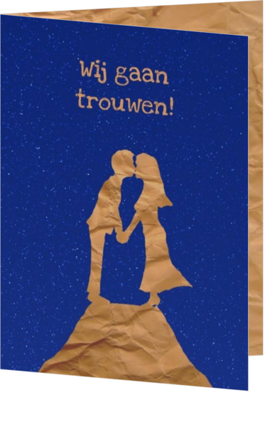 Silhouet trouwkaarten - trouwkaart RW013