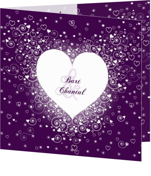 Trouwkaarten met hartjes - trouwkaart HBT010