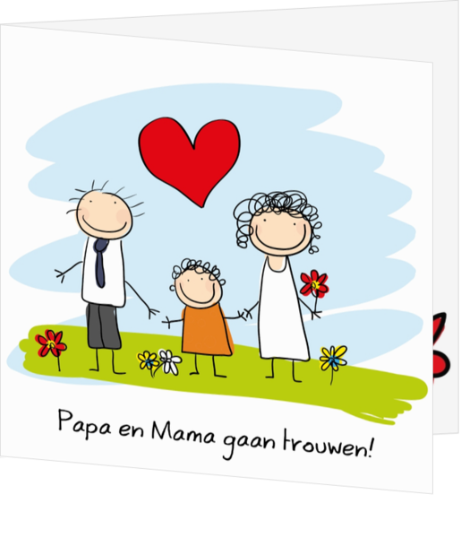 Trouwkaarten - Papa en mama gaan trouwen! - trouwkaart T008
