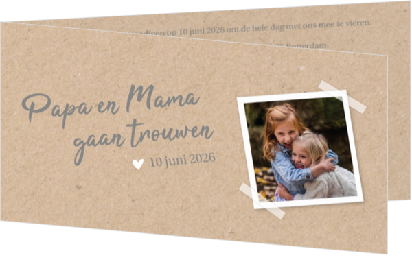 Trouwkaarten - Papa en mama gaan trouwen! - trouwkaart LCT319