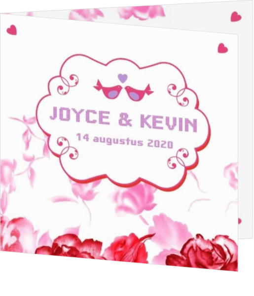 Romantische trouwkaarten - trouwkaart SUS021