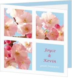 Botanische trouwkaarten - trouwkaart met bloemen jb16040802, vk