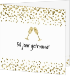 uitnodigingskaarten huwelijksjubileum - trouwkaart confetti met champagne glazen 50 jaar getrouwd mak16102803, vk