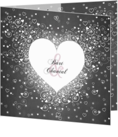 Trouwkaarten met hartjes - trouwkaart HBT011