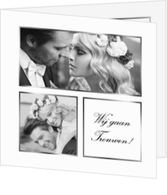 Trouwkaarten met foto - trouwkaart zwart wit kaart met eigen foto