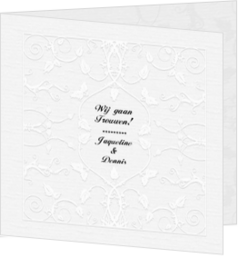 Romantische trouwkaarten - zwart wit trouwkaart met eigen foto