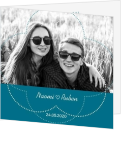 Trouwkaarten met foto - trouwkaart Turquoise foto