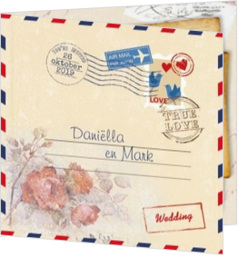 Romantische trouwkaarten - trouwkaart Briefkaart