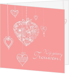 Trouwkaarten met hartjes - trouwkaart lovely hearts 6, vk