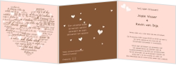 Trouwkaarten met hartjes - trouwkaart lovely hearts 2, drieluik